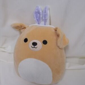 Squishmallows Stevon the Golden Retriever Easter Bunny Ears Plush Tan Dog 8 Inch